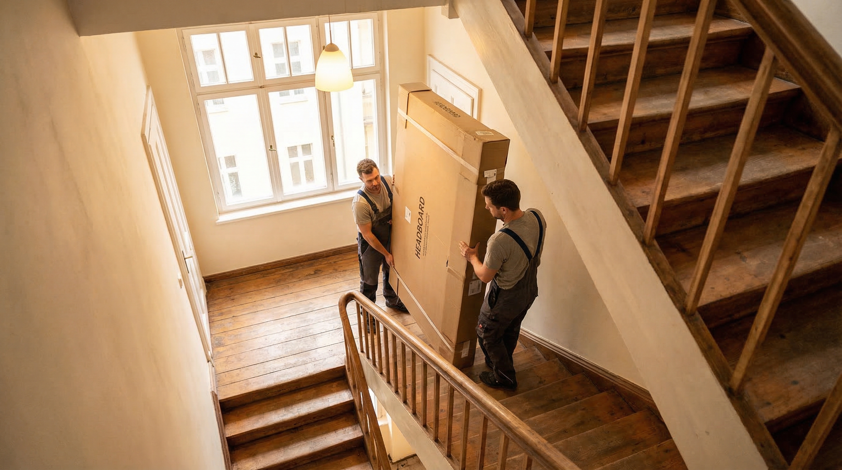 Bild: Boxspringbett durch Treppenhaus: Maße, Tipps & Lösungen