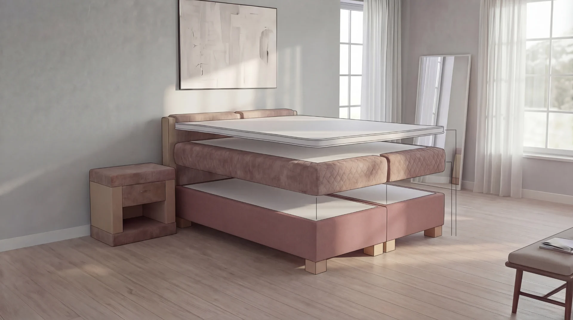 Bild: Boxspringbett durch Treppenhaus: Maße, Tipps & Lösungen