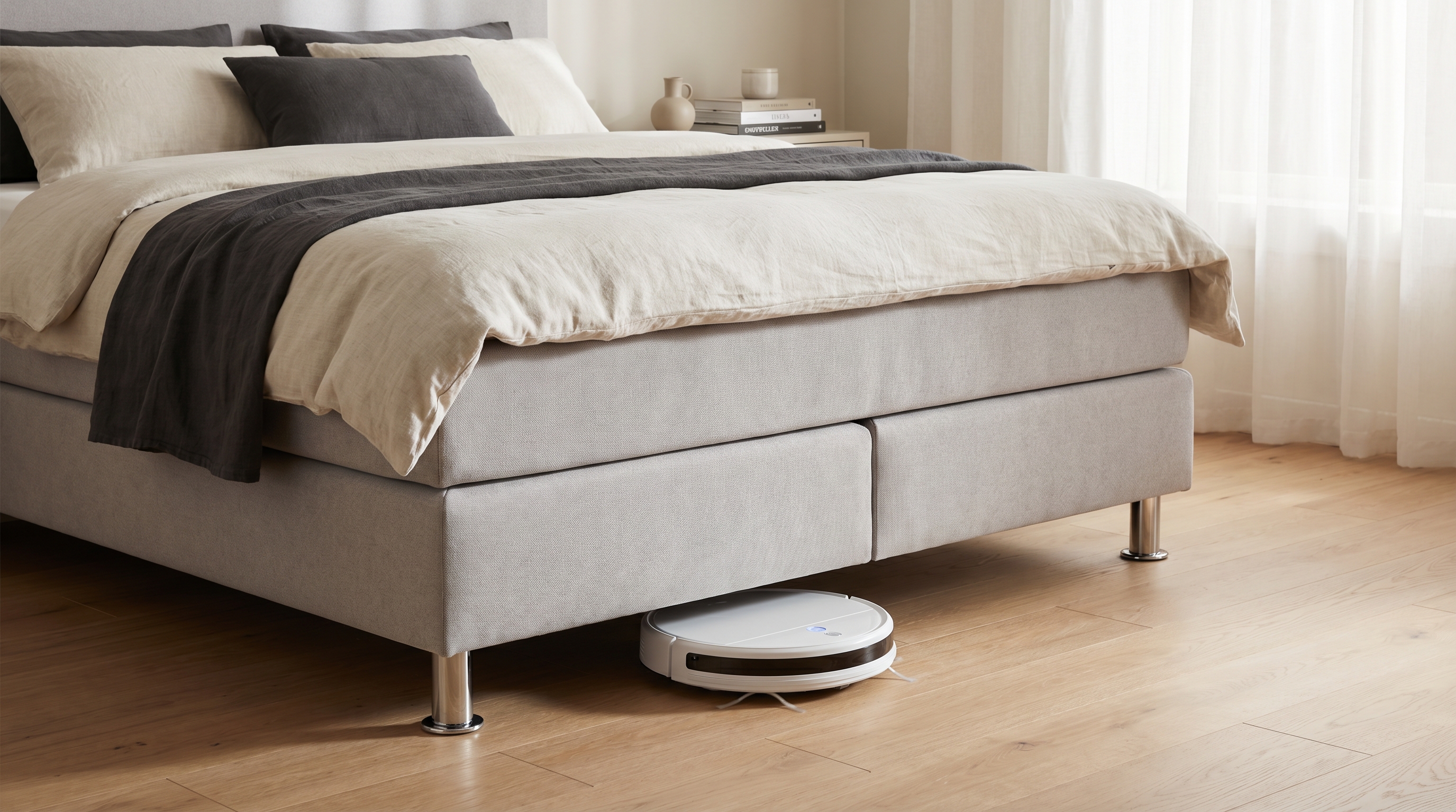 Bild: Saugroboter unter Boxspringbett: Welche Bodenfreiheit brauchst du?